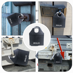 Heavy-Duty Hardened Steel Padlock – Waterproof & Rustproof Closed Shackle Lock with 27/64" (10.5mm) Shackle – Corrosion-Resistant Outdoor Security Lock