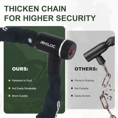 Bike Chain Lock, 2.95 Feet Long Heavy Duty Anti-Theft Bicycle Chain Lock with Keys for Bike, Motorcycle, Scooter, Bicycle, Door, Gate, Fence