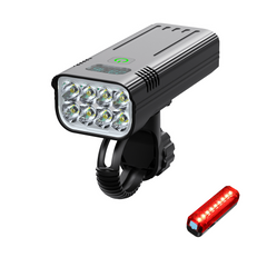 Ultra-Bright 1500 Lumen Bike Light Set – Rechargeable LED Headlight with High/Low Beam, Bright Front & Rear Bike Lights for Night Riding + Free Taillight