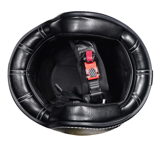 3/4 Open Face Motorcycle Helmet for Men & Women, DOT Approved Vintage Cruiser & Scooter Helmet with Visor, Lightweight Half Shell Helmet for Urban Commuting & Street Riding