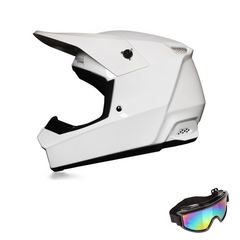 DOT Certified Full Face Dirt Bike Helmet for Adult & Youth – Off-Road Motocross ATV Motorcycle Helmet with Goggles, Quick-Release Buckle & Adjustable Sun Visor