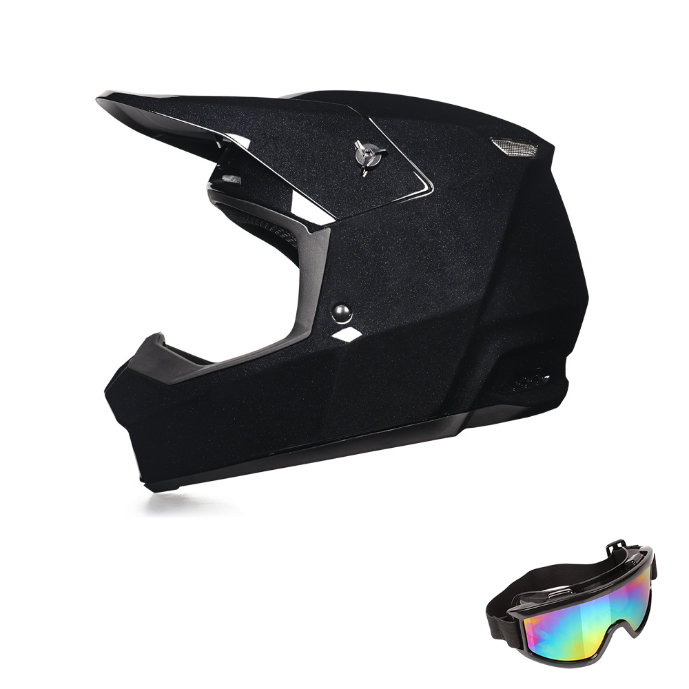 DOT Certified Full Face Dirt Bike Helmet for Adult & Youth – Off-Road Motocross ATV Motorcycle Helmet with Goggles, Quick-Release Buckle & Adjustable Sun Visor